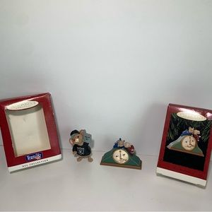 Hallmark Keepsake Ornaments Mouse Theme Lot Of 2 In A Heartbeat ~NFL collection